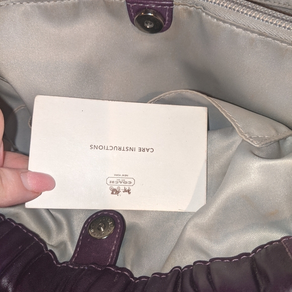 Coach Ashley Pleated Satchel in Purple Leather - Picture 16 of 16